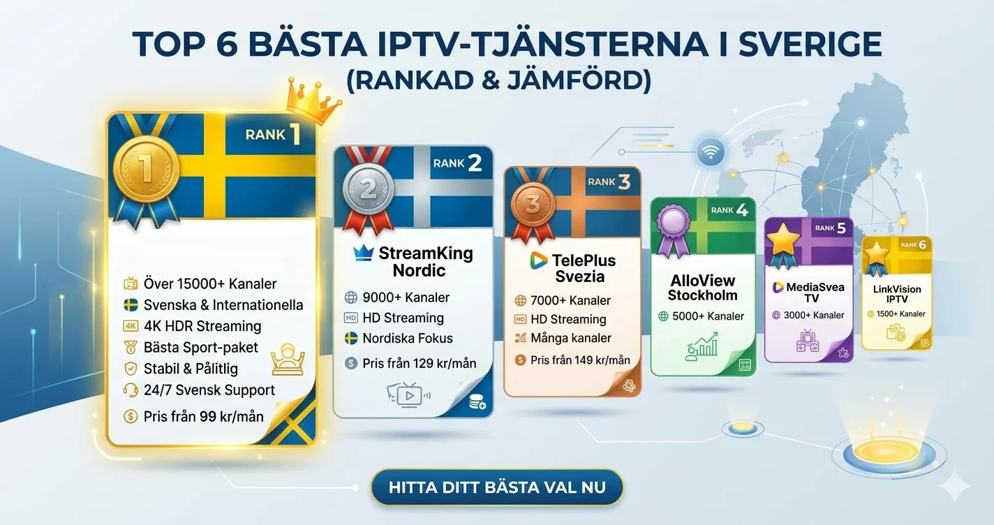 Bästa IPTV leverantör ranking och guide