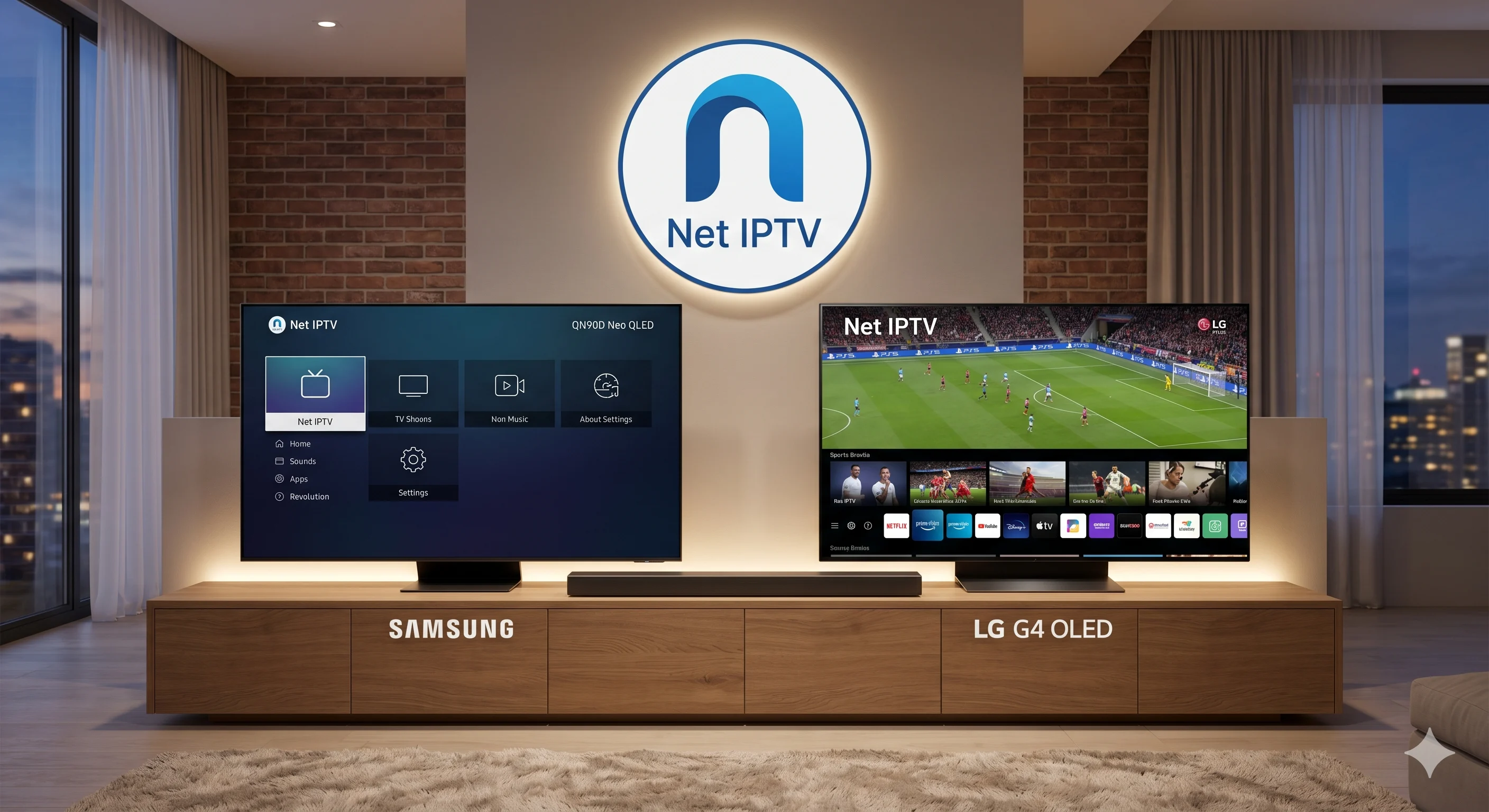 Net IPTV applikation på TV skärm