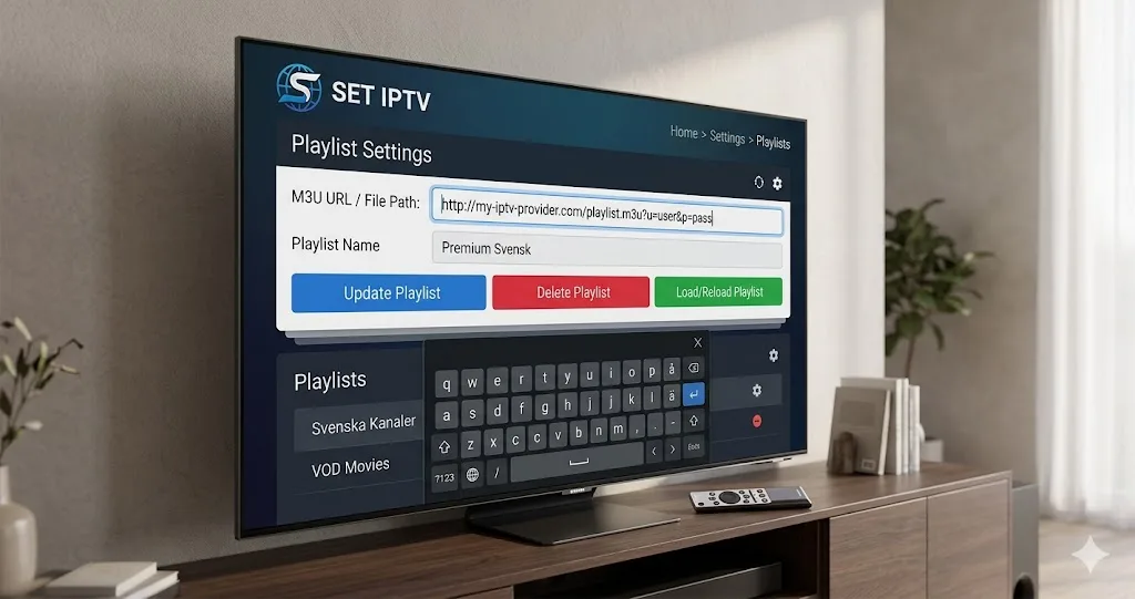 SET IPTV applikation på Smart TV