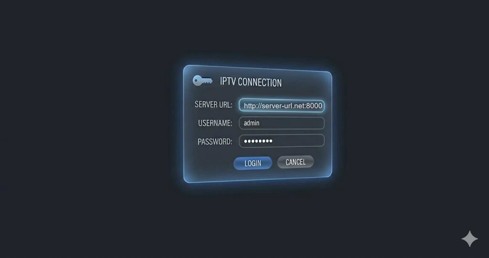 Xtream IPTV API och inloggningsgränssnitt